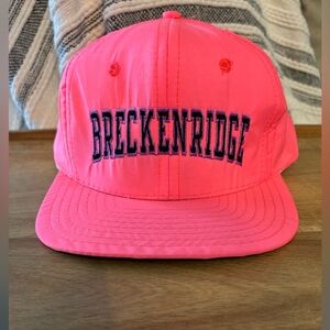 Vintage 90s Hat Bump Bonnets 1990s Neon Pink Ski Snowboard Breckenridge Y2K USA